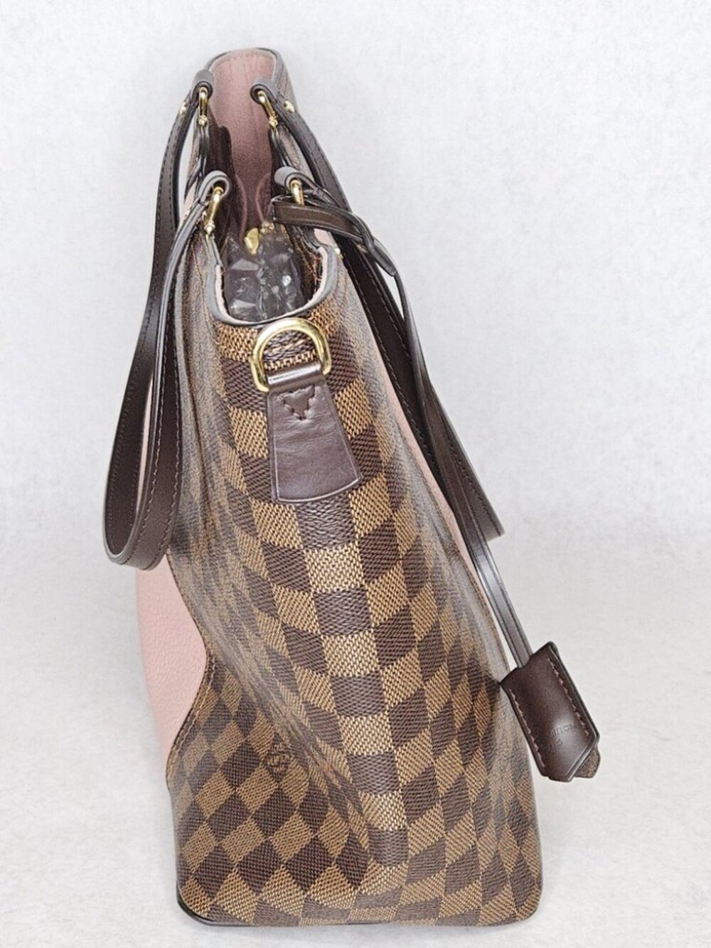 Louis Vuitton Damier Ebene Jersey Magnolia Tote Handbag Purse  - Picture 5 of 15